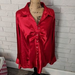 Silk like button up shirt